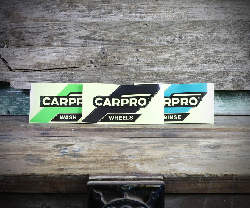 CARPRO Bucket Stickers - Wash, Rinse, Wheels