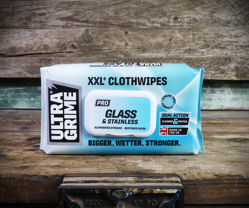 UltraGrime PRO Glass & Stainless XXL Clothwipes