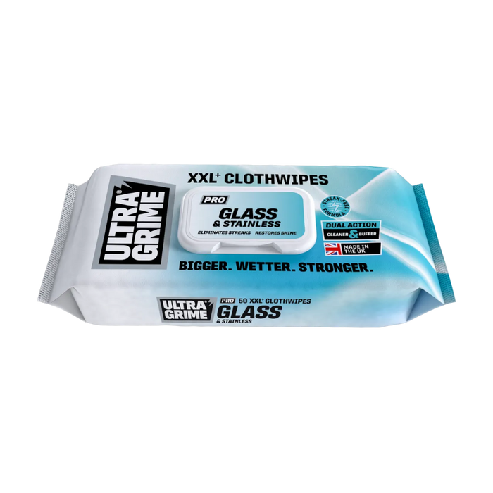 UltraGrime PRO Glass & Stainless XXL Clothwipes