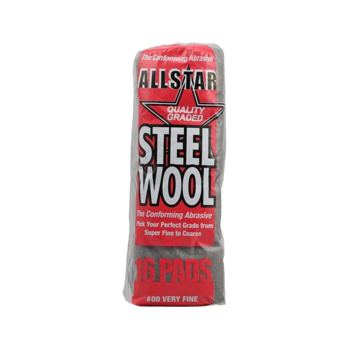 Premium Quality Steel Wool - Grade 00 (16 Pads)