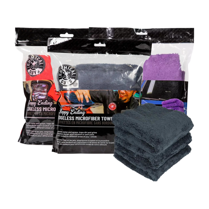 Chemical Guys Happy Ending Edgeless Microfibre Towel 3 Pack (16"x16")