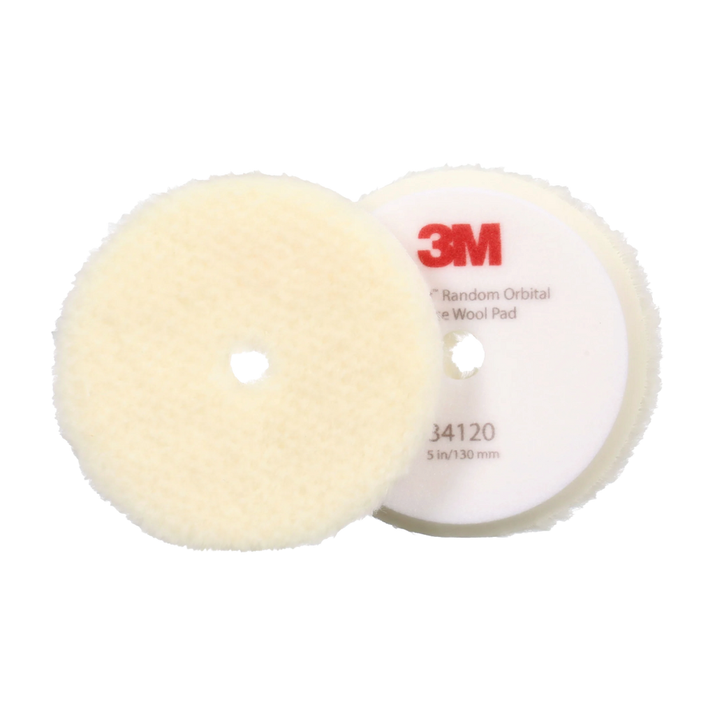 3M Perfect-It Random Orbital White Coarse-Grade Wool Compounding Pad (130mm), view 1