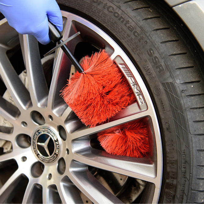 Martin Cox Red & Black Alloy Wheel Brush (Large)